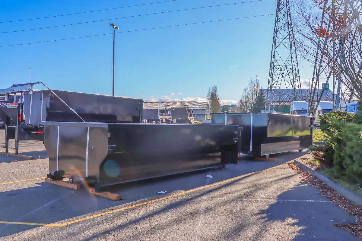 Roll-off dumpster ready for waste disposal at job site for 6 Yard Dumpster Rental in Drexel Heights